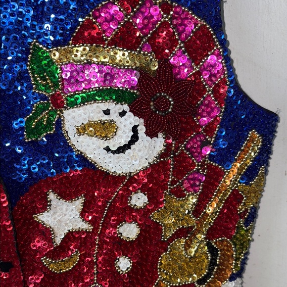 Women's Sequin Holiday Vest - Christmas Ugly Sweater, College Party, sorority - Picture 2 of 11